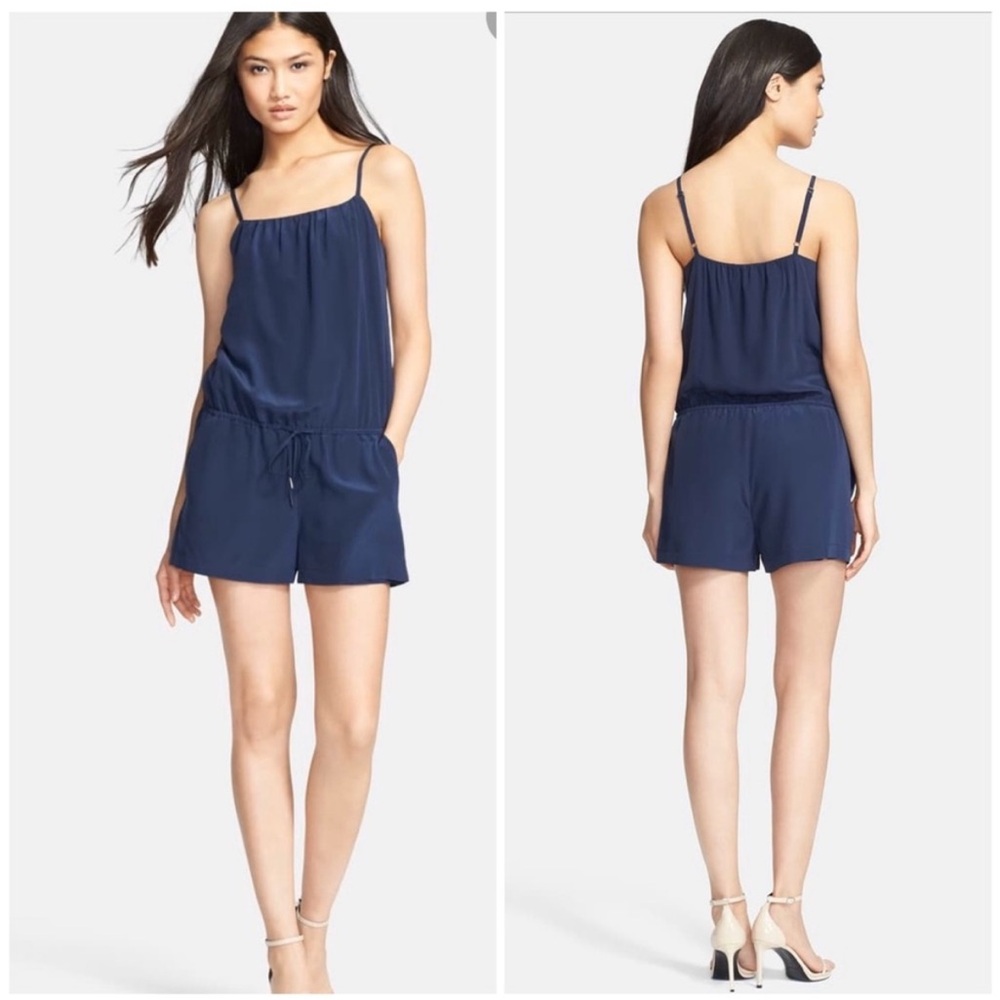 Joie Ilona silk romper in Navy blue size S.